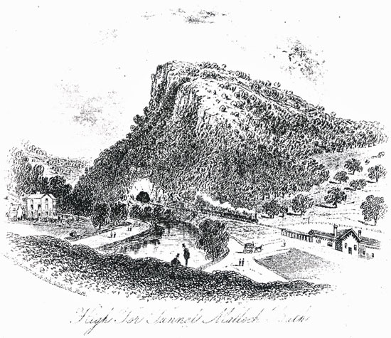 Engraving of Matlock Bath : High Tor Tunnel (about 1869)
Image Scan Ann Andrews, rescanned 2008