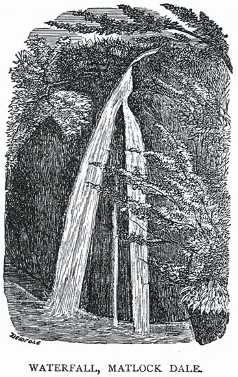 Engraving of Waterfall, Matlock Dale
Image scan &copy; 2001 Ann Andrews