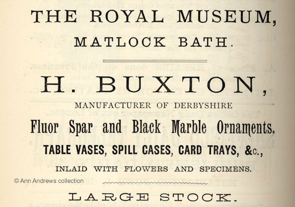 Advertisement for H. Buxton