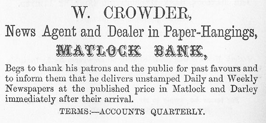 Mr. Crowder was a Newsagent