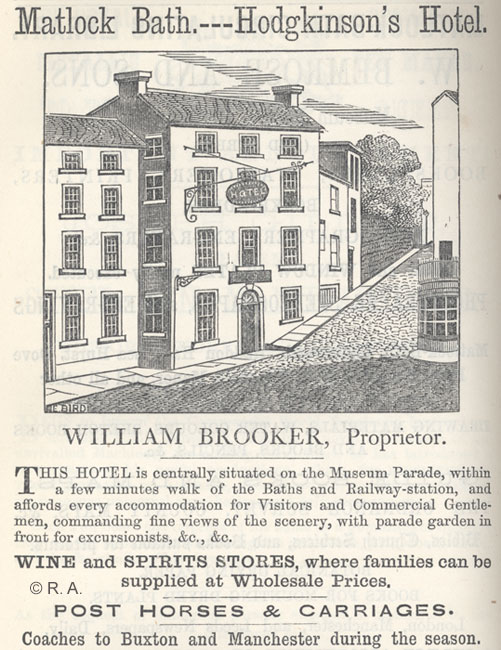 In 1863 the Proprietor of Hodgkinson's Hotel
on Museum Parade was William Brooker.
Image &copy; Ray Ash