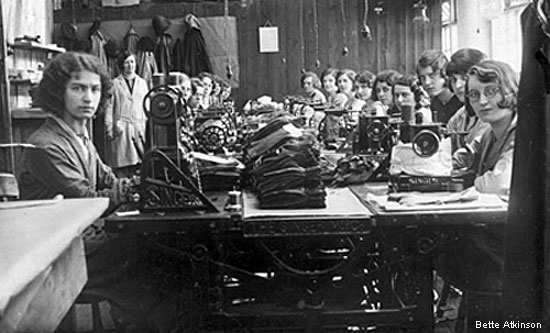 Dated 1930, this shows some of the factory's employees. Betty's mother, Annie, is sitting on the left hand side