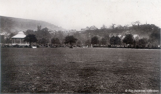 Matlock St. Giles' Church and Churchyard, showing some gravestones. The War Memorial can also be seen