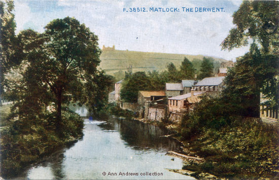 View of the Derwent and Riber Castle from Matlock's Bridge
