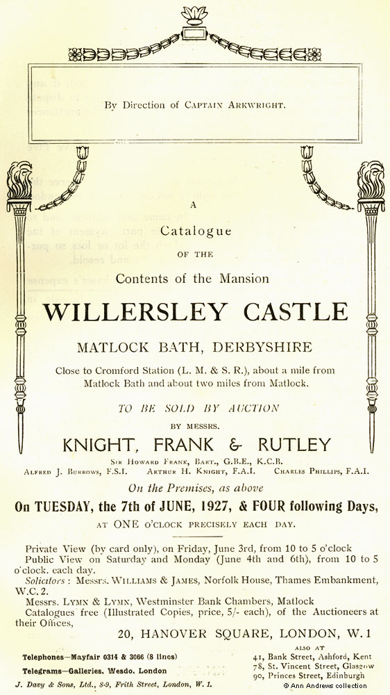 Sale of Contents - front of catalogue