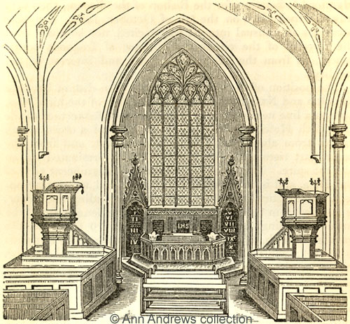 sketch of the interior of Holy Trinity about 1856
