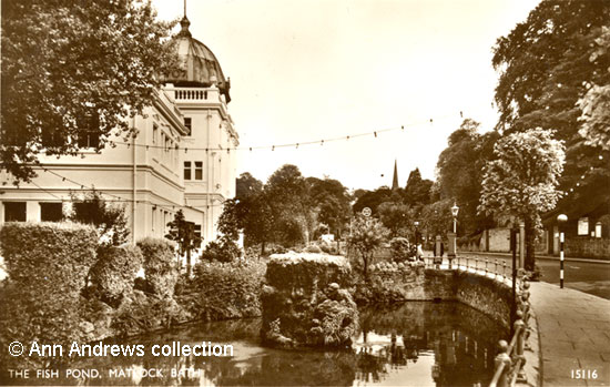 The Fish Pond and the Pavilion. Look hard and you can just about see the old milestone