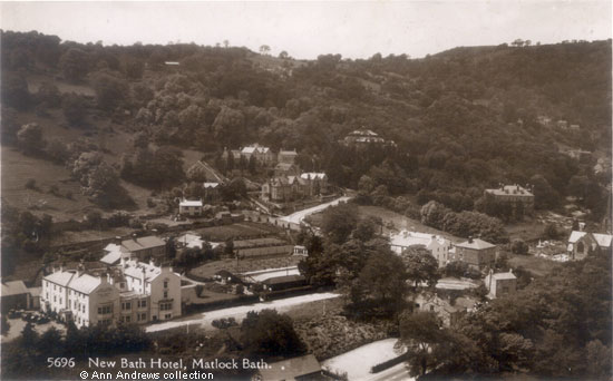 The New Bath Hotel, one of Matlock Bath's old hotels and where people came for the medicinal properties of the water