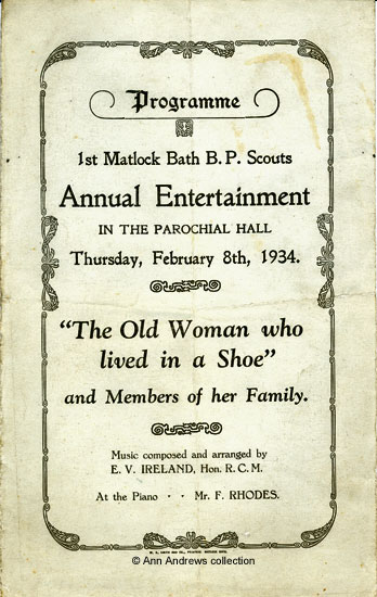 Front of programme, 1934