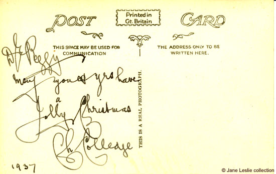 Charles Colledge signed this card