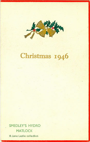 The cover for the menu and programme of events