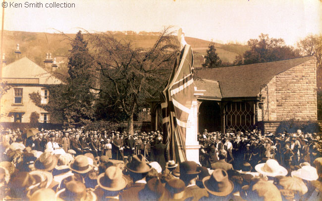 Memorial covered with the Union Flag