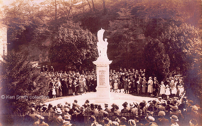 Memorial after the flag was lowered