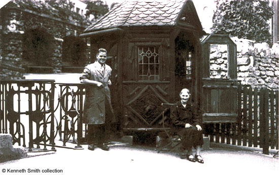 Lottie Farnsworth outside her booth