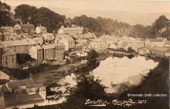 Scarthin is on the far side of the pond