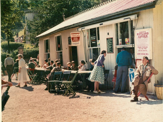 Outside the cafe