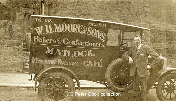Cyril Rodmell Moore with the company's delivery van