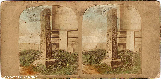 Stereograph of the beautiful ancient cross