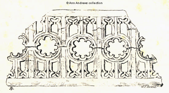 Ault Hucknall, fragment of old screen