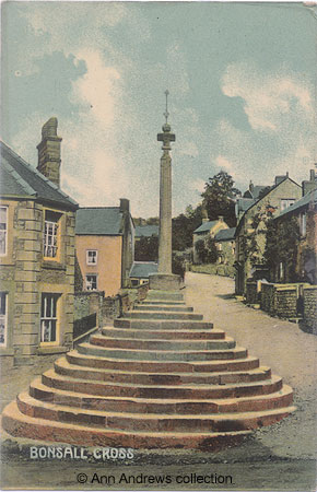 Postcard of Bonsall Cross from personal collection
