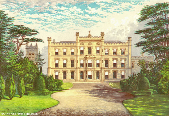 Elvaston astle, Derbyshire - woodblock print