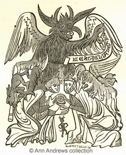 woodcut of ancient wall painting