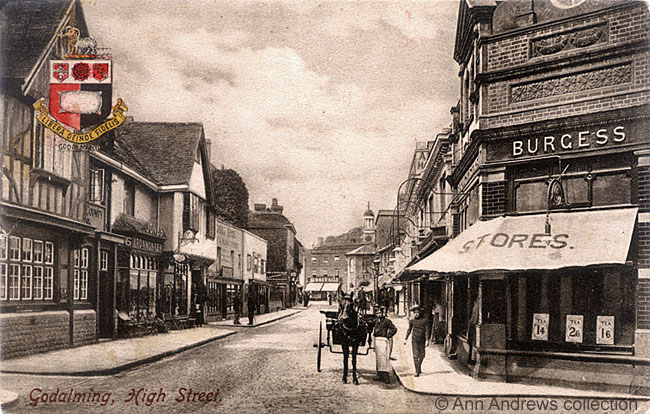 Godalming High Street in 1910 - it is still recognisable today
