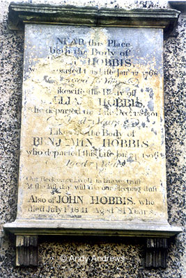 Monument Inscription to Hobbis family, Ardington